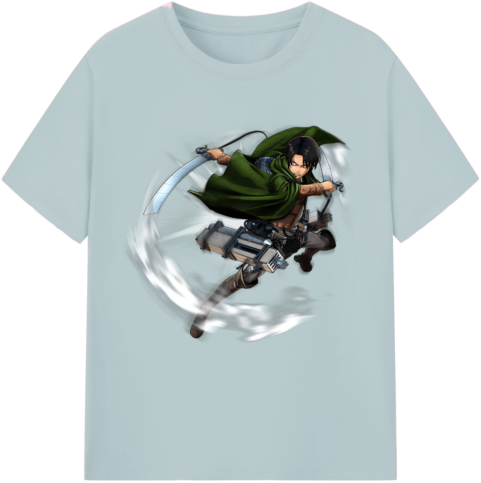 （画像用） 進撃の巨人 リヴァイ·アッカーマン Attack on Titan Levi Ackerman 綿100％半袖Tシャツ（フロントプリント）